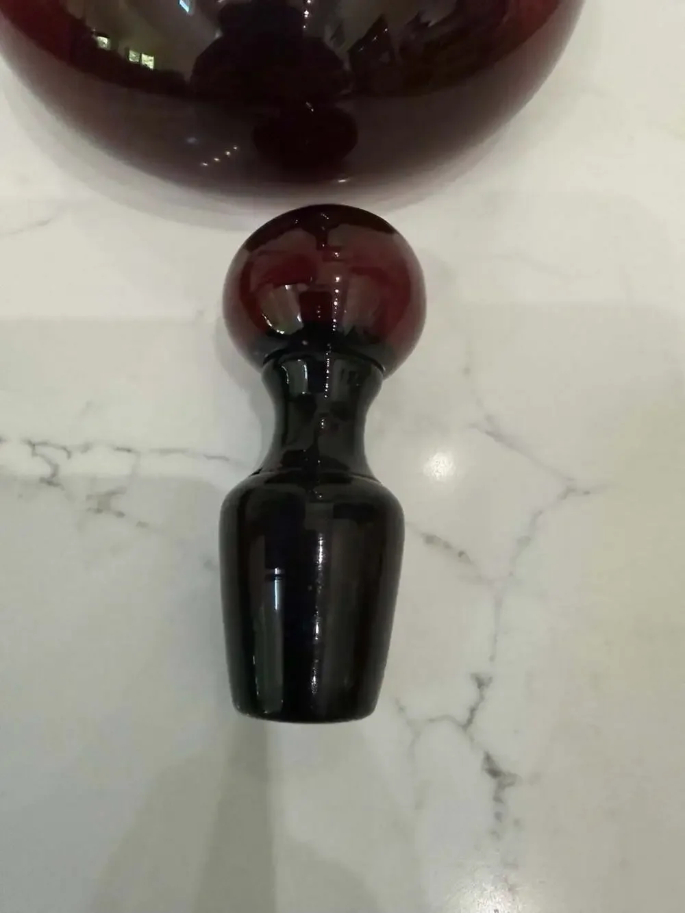 Vintage Mid-Century Handblown Amethyst Purple Glass Decanter with Stopper